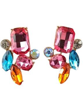 🌸Bijoux Bloom Pink Multicolor Gemstone Earrings